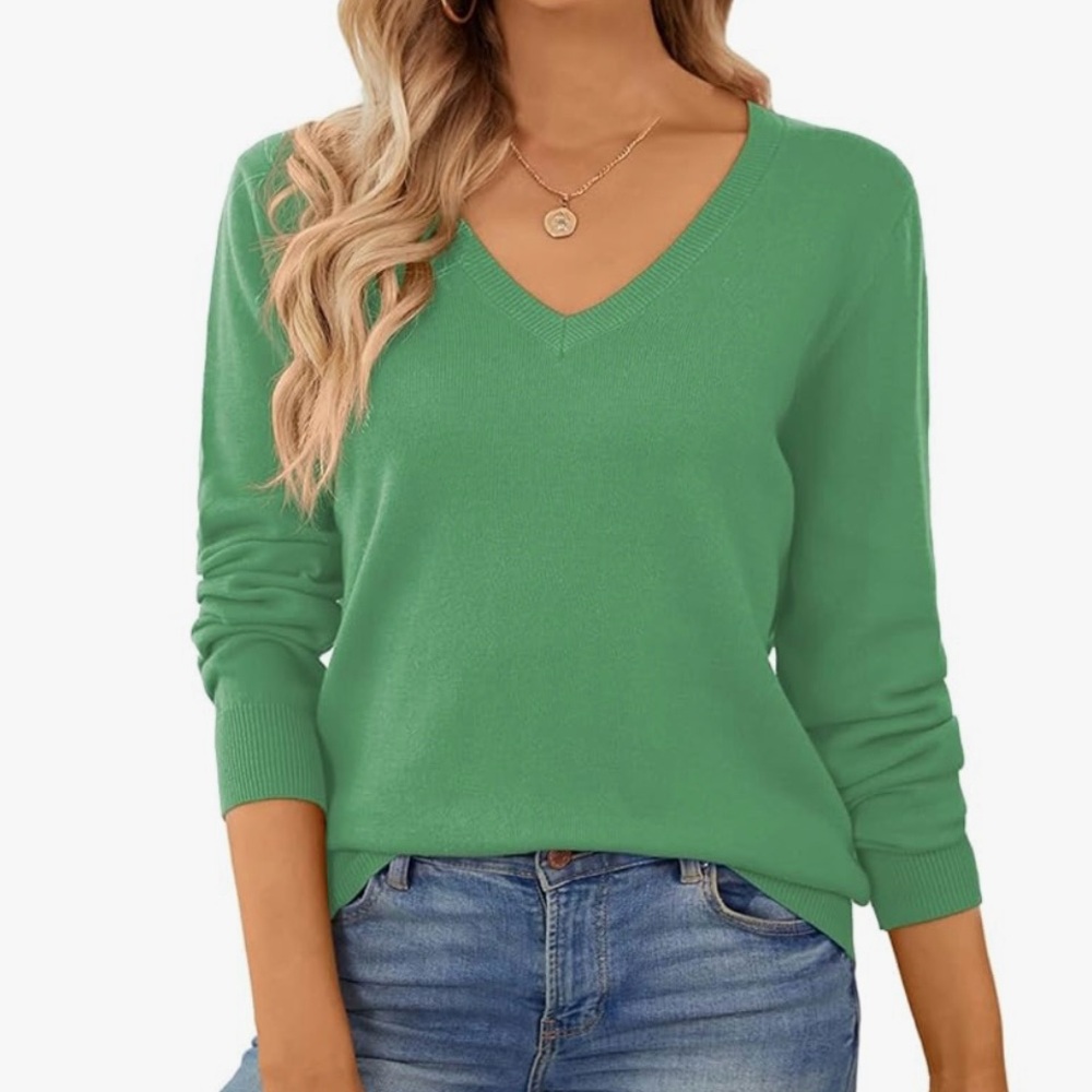 Green cotton sweater sz small